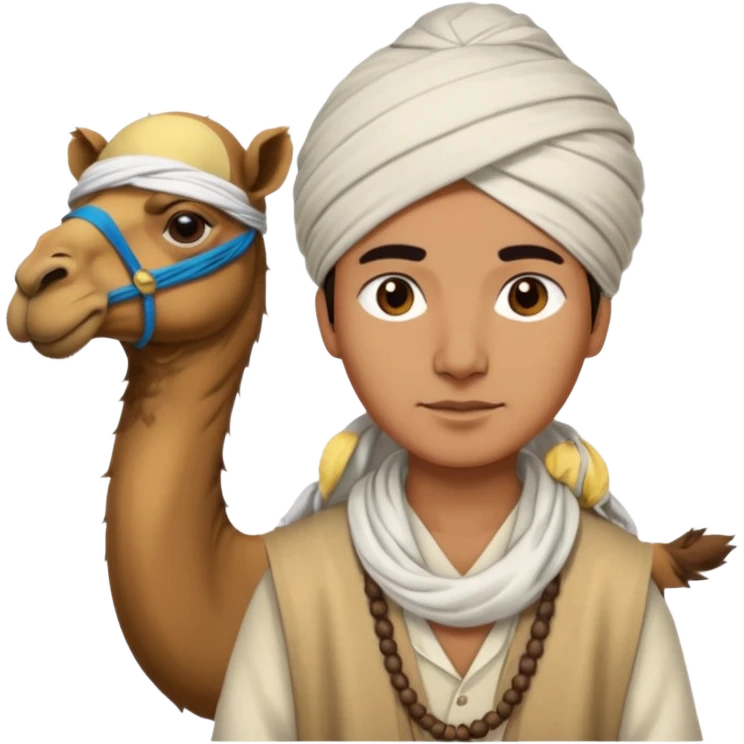 Desert Nomad Traveler with camel emoji