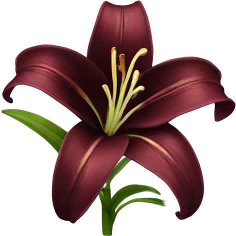 realistic burgundy lily emoji
