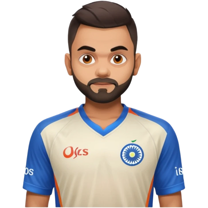 Virat Kohli wearing Indian jersey - wow emoji