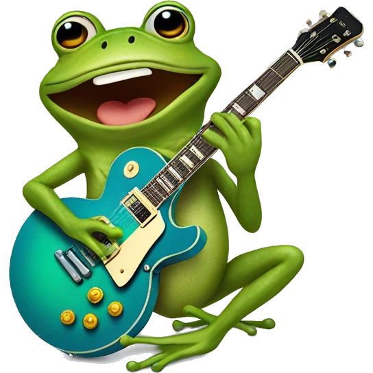 Frog playing Les Paul  emoji