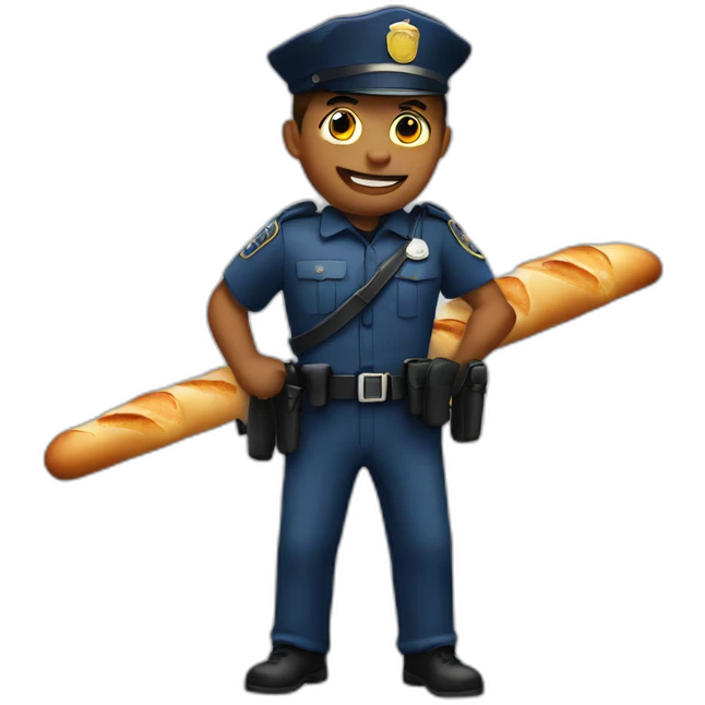 Policier avec une baguette  emoji