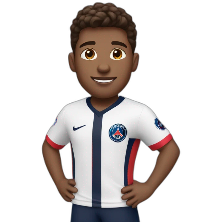 boy with brown hair a nice haircut AirPods and a psg jersey emoji