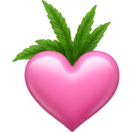 Pink heart with 420 plant emoji