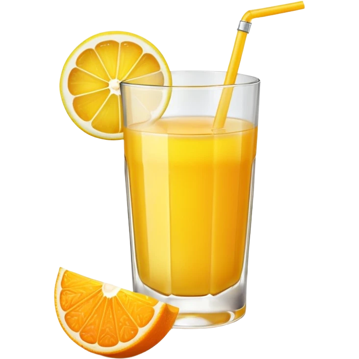 glass of orange juice with lemon on side  emoji
