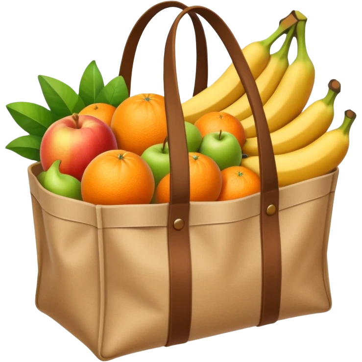 cartoon market bag. top view emoji