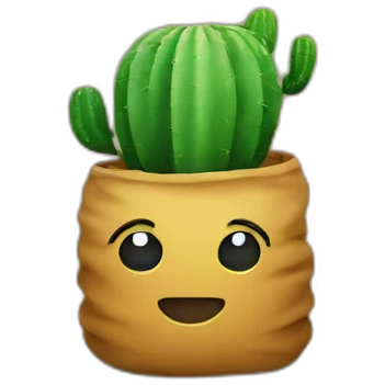 Cactus between two bean bags emoji