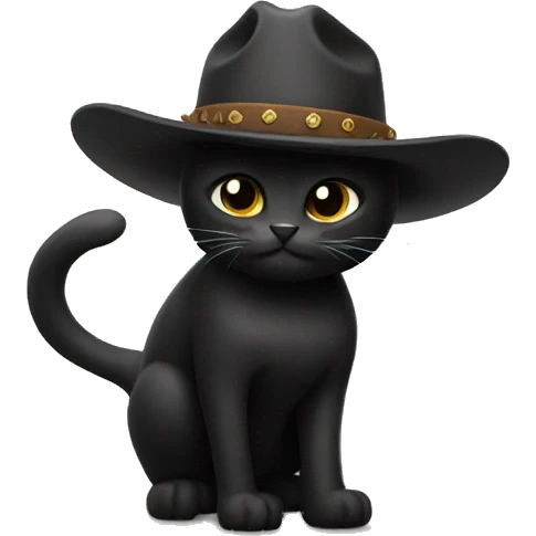 black cat cowboy emoji