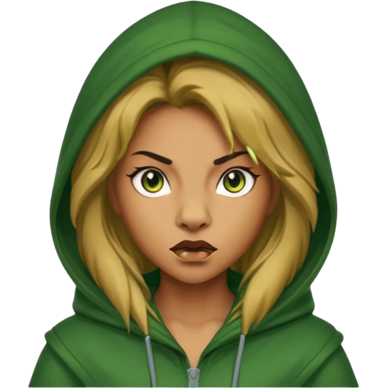 green Hooded lion woman emoji