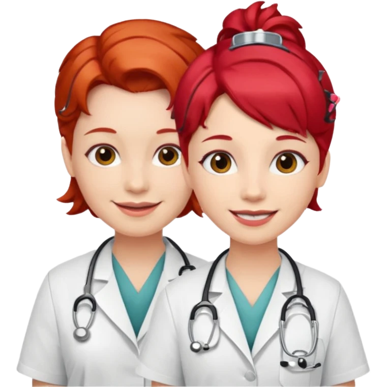 doctors wirh red hairclips emoji
