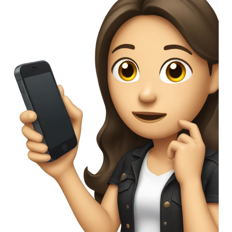 Brunette Girl calling emoji