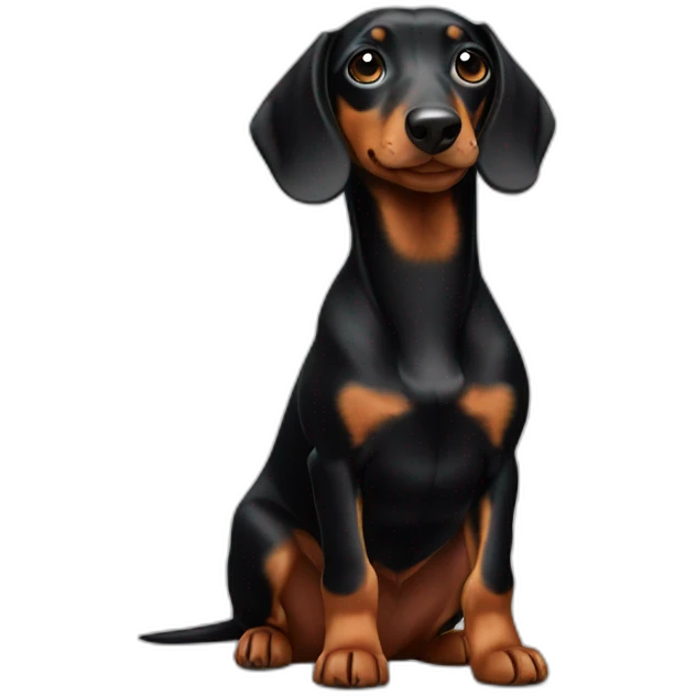 cute black dachshund emoji