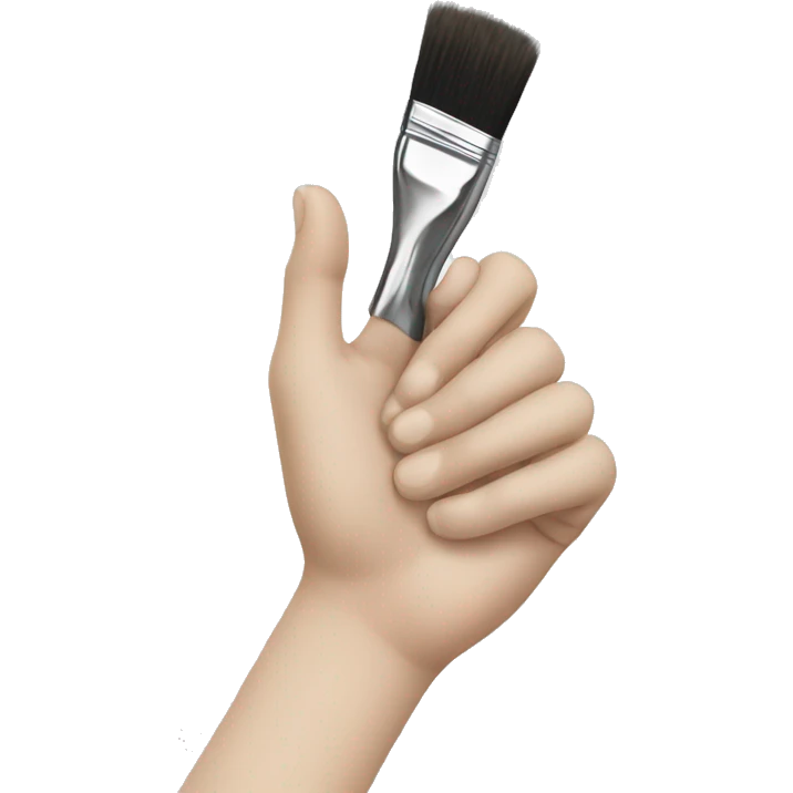 Pale Hand with brush emoji