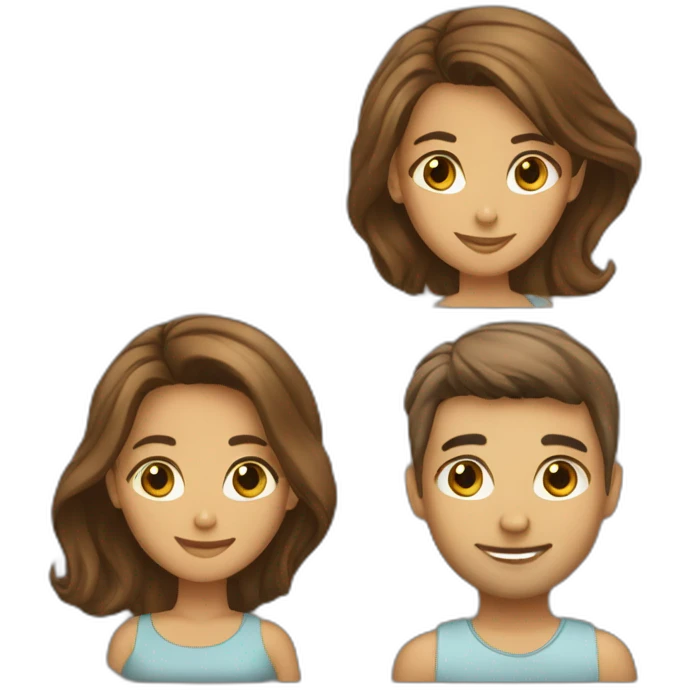 Couple-of-smooth-hair-and-brown emoji