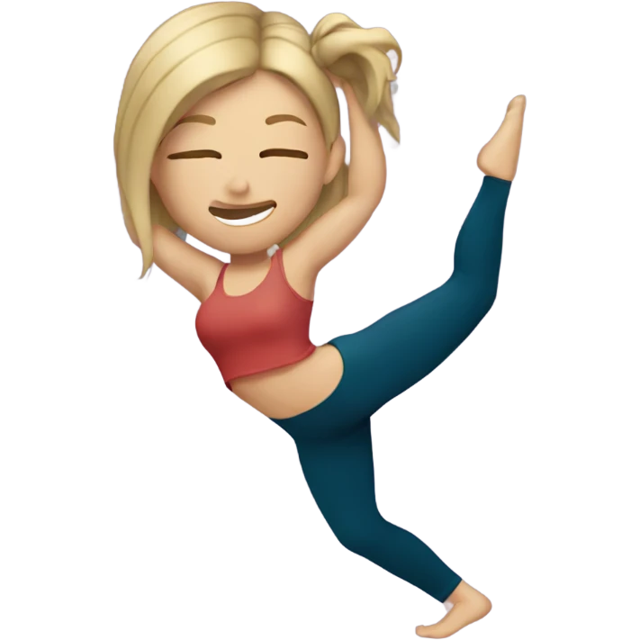 Dark Blonde haired woman with arm tattoo doing a backbend emoji