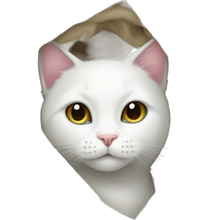 white cat in a blanket  emoji