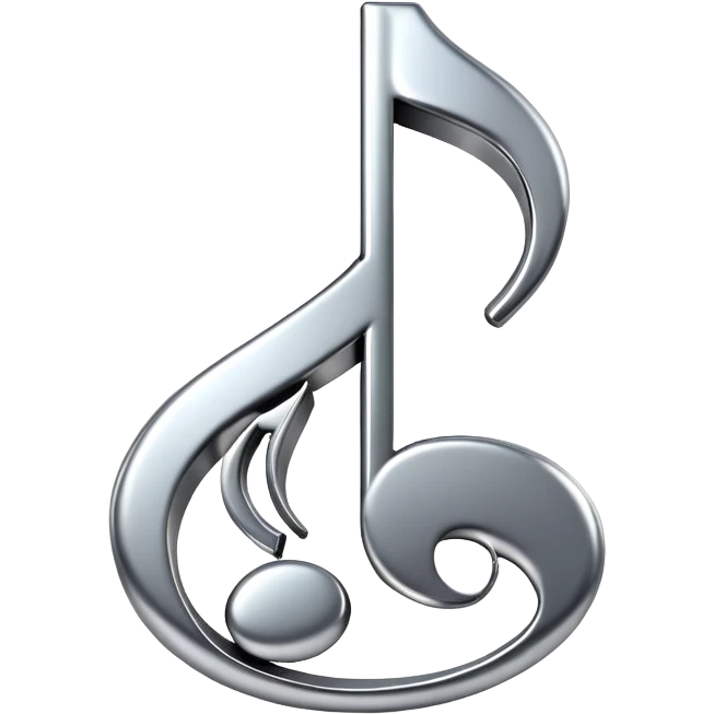 3D music icon logo note  no background emoji