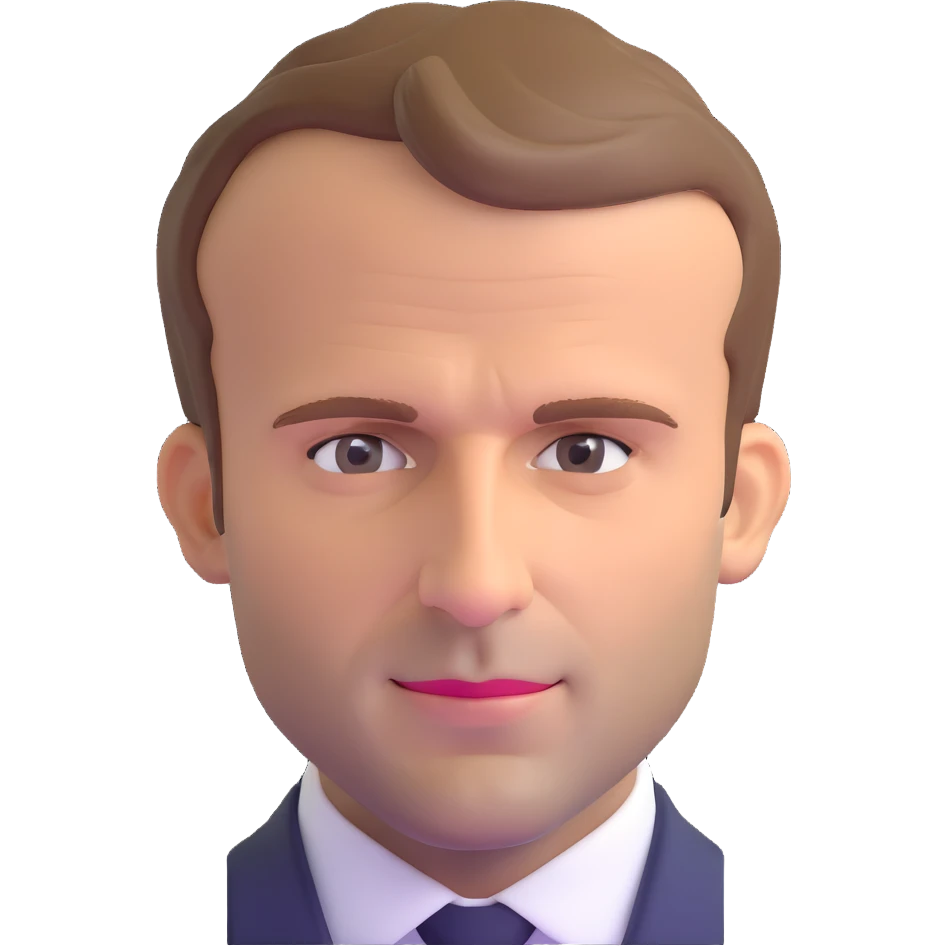 headshot of Emmanuel Macron emoji