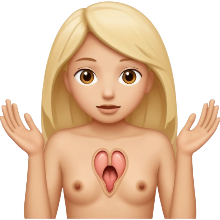 A vagina with fingers in it emoji