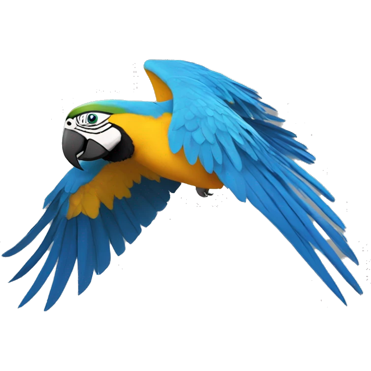 blue and yellow macaw flying  emoji