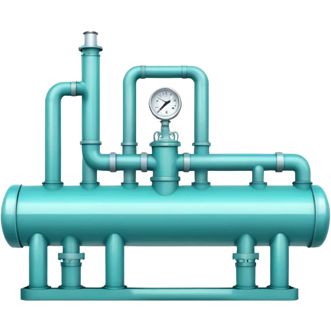 Gas pipeline in cool tones with sky blue, teal green, white, and light gray emoji