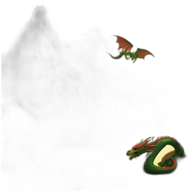 mountain with dragon emoji