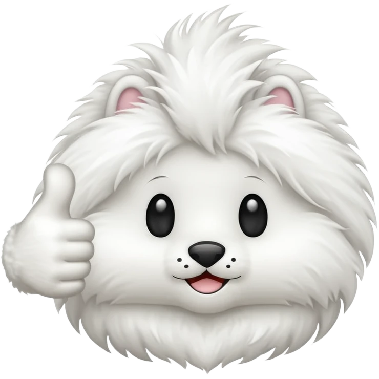 White furry thumbs up emoji