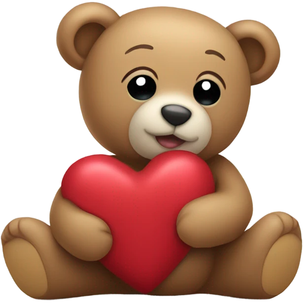 teddy bear holdings a heart emoji