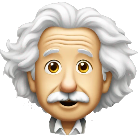 Albert Einstein con un emojis de risa emoji