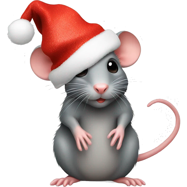 Rat met kerstmuts emoji