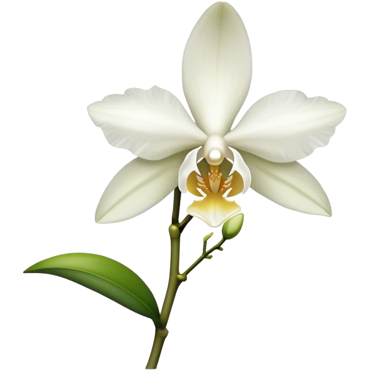 single white Dendrobium Orchid stem emoji