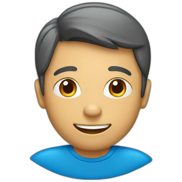 Teacher with blue tshirt saying kids on it emoji