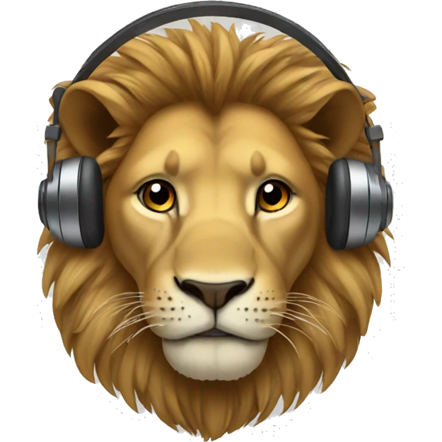 lion with headphones emoji