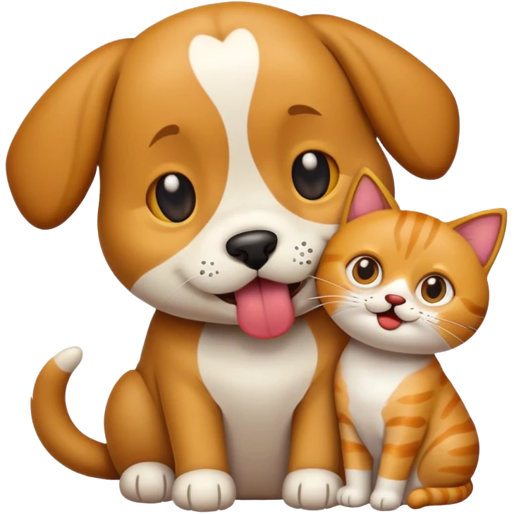 build an emoji of a dog eating a cat emoji