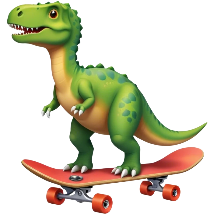 Dinosaur on skateboard emoji