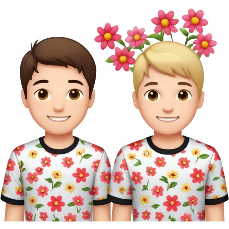 boys in flower shirts emoji