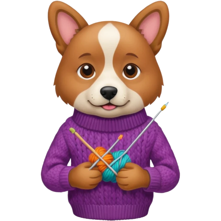 dog knitting a sweater emoji
