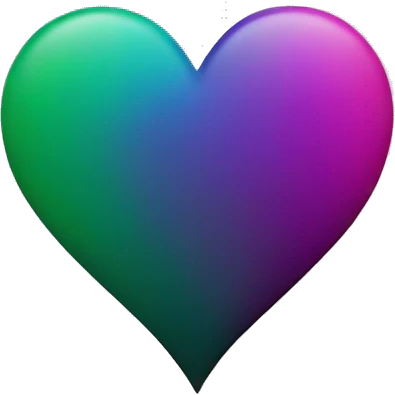 Green purple magenta ombré heart  emoji