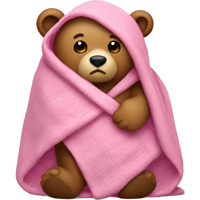 Bear wrapped in pink blanket  emoji