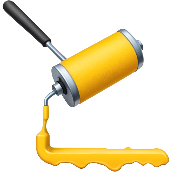 paint roller with yellow paint on it emoji