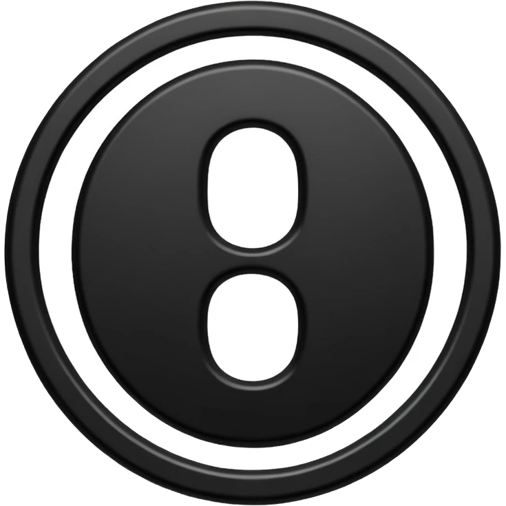 Emoji, avant-garde gothic emblem made of matte black metal, number 8 integrated into the word “FORTUNA”, luxury fashion symbol aesthetic, clean sculptural form, no glow, no neon, flat emoji style, centered, transparent backgroun emoji