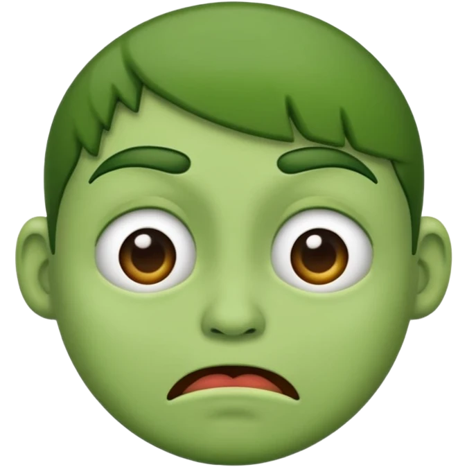 disgusted face but make the face green  emoji