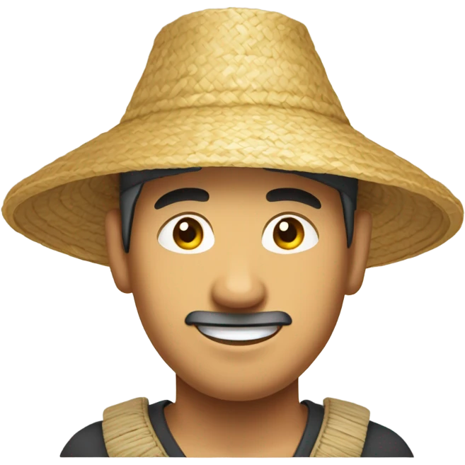 asian straw hat man emoji