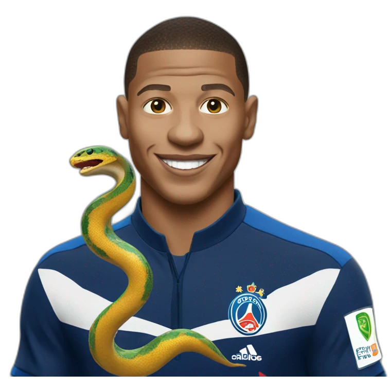 Mbappé with a snake emoji