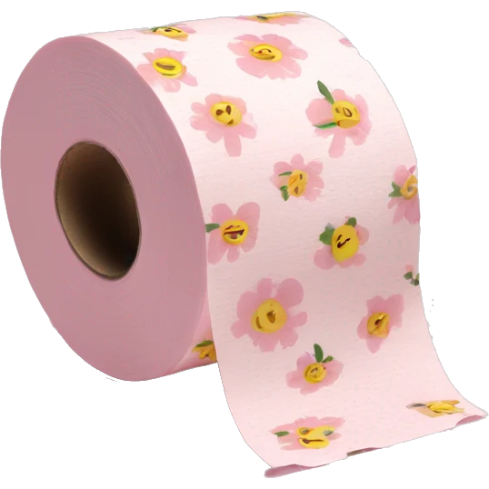 Light pink floral print toilet paper  emoji