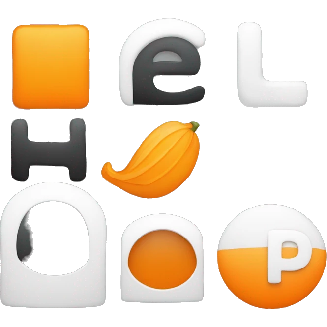 Un côté noir avec la lettre P en blanc et l’autre moitié en orange avec la lettre H en noir emoji