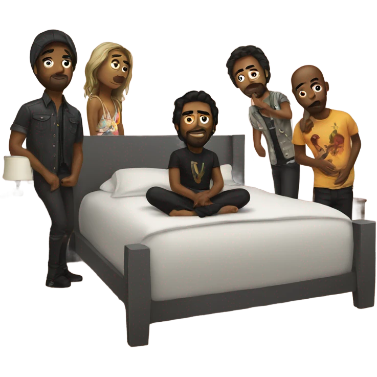 An entire band in a bedroom emoji