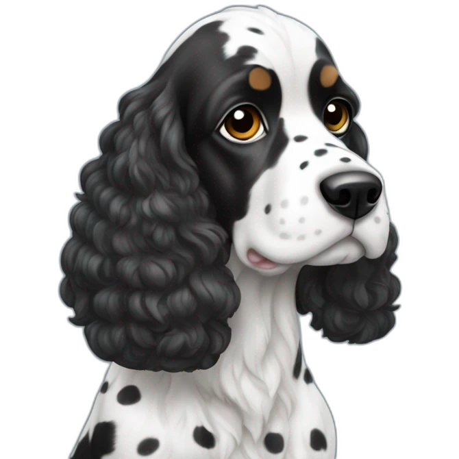 Black and white spotted cocker spanniel emoji