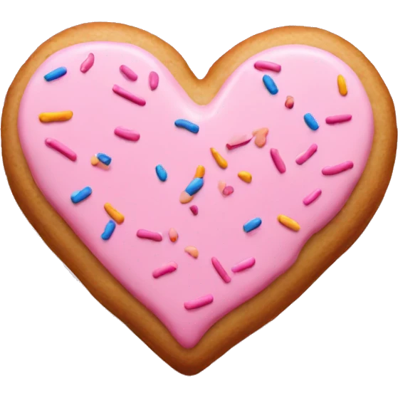 heartshaped pink cookie with sprinkles emoji