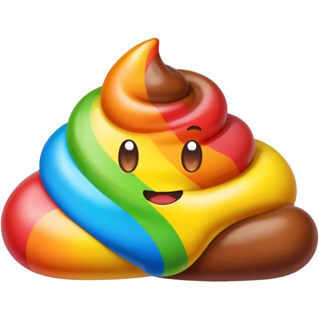 gummy rainbow poop emoji