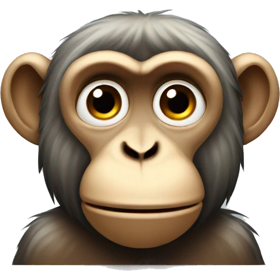 sad monkey facing forward with its head turned back emoji
